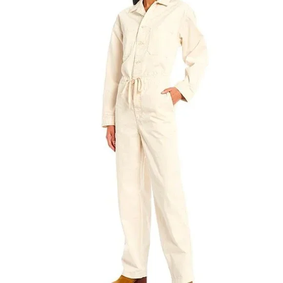 Levis Cargo Jumpsuit Coveralls in White Grey Ivory Sizes S and M NWT - Picture 4 of 10